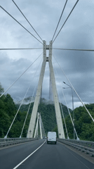 Morning bridge crossing recorded in Kepsha, Russia