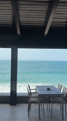 Morning seaside dining captured in Bar, Montenegro