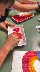 Children paint rainbows, play sports at La Fouillouse facility