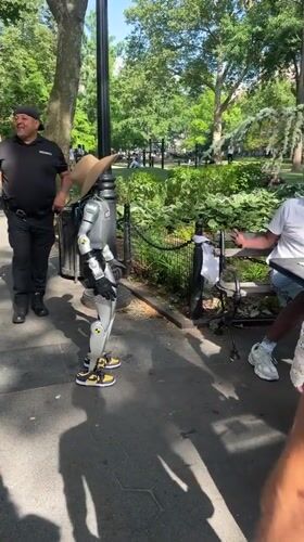 Cowboy hat-wearing robot spotted in New York park