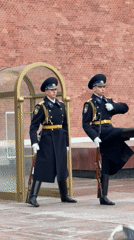 Tourist captures Red Square ceremonies and St. Basil's Cathedral