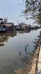 Life along a murky Banjarmasin canal, stilted houses and all