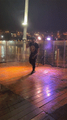 Rapper performs on outdoor stage in Ancón, Peru