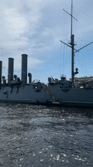 Naval warship docked in Saint Petersburg waters observed