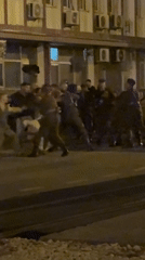 Night film production stages fight scenes at Podgorica railway station