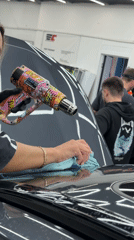 Luxury car detailing and repair work documented in Krasnoyarsk