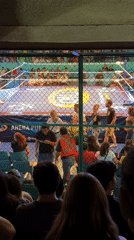 Wrestling match underway at Arena Puebla, Mexico
