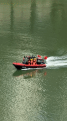 Rescue boats deploy on Yuzhong District river near dam