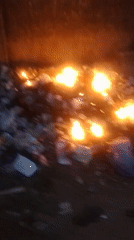 Garbage pile burns in Keffi, Nigeria