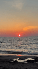 Baltic sunset over Zelenogradsk's coastline, captured from the shore.
