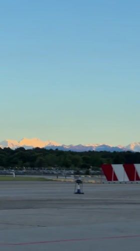 Alpine vista captured from Zurich Airport morning view