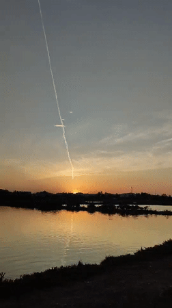 Sunset and mangroves along the Lhokseumawe waterfront