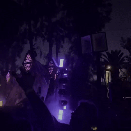 Outdoor DJ set draws a crowd in Ramat Gan at night