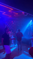 Late night dancing scene at Barcelona's Jamboree nightclub