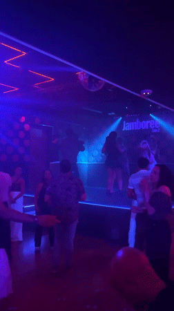 Late night dancing scene at Barcelona's Jamboree nightclub