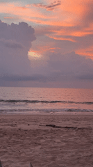 Colorful sunset observed at Choeng Thale beach, Thailand
