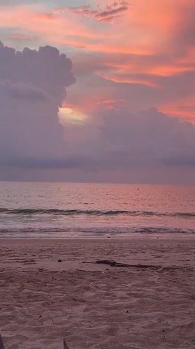 Colorful sunset observed at Choeng Thale beach, Thailand