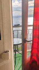 Dawn seascape captured from Odesa balcony shows calm waters