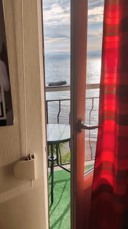Dawn seascape captured from Odesa balcony shows calm waters
