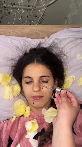 Floral skincare treatment session documented in Lozarevo, Bulgaria