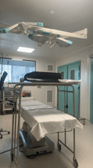 Hospital facility documented in early morning hours, Tourcoing France