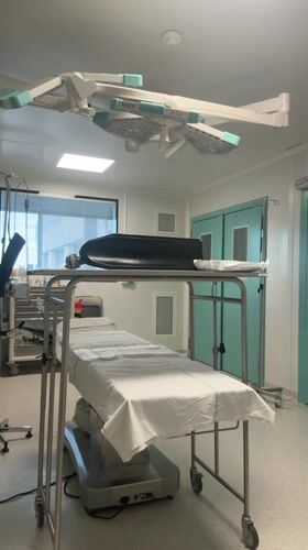 Hospital facility documented in early morning hours, Tourcoing France