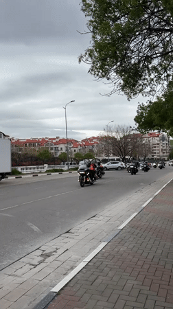 Motorcycle gathering draws riders to Gelendzhik under cloudy skies