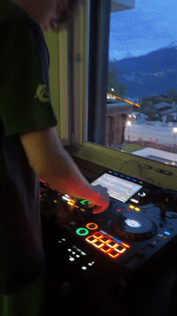 DJ performs at residential location in Randogne, Switzerland