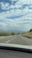 Vehicle travels two-lane road in northern Israel