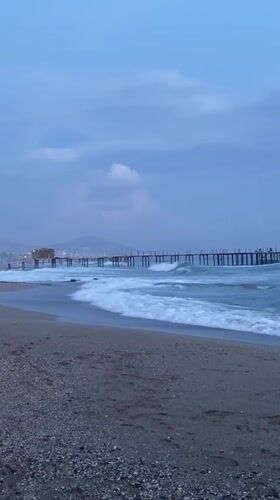 Evening beach scenes documented along Alanya Turkey coastline