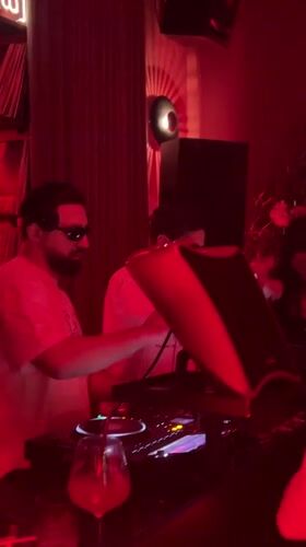 DJ duo performs at red-lit Yerevan nightclub