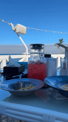 Lunch at seaside restaurant in Feodosia, Ukraine
