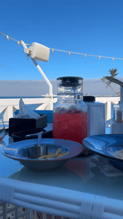 Lunch at seaside restaurant in Feodosia, Ukraine