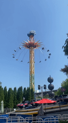 Busy summer afternoon at La Ronde amusement park, Montreal
