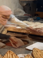 Traditional bread-making documented at Kandahar bakery