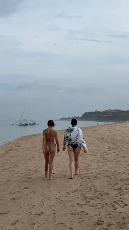 Morning beach leisure activities observed at Kuta Selatan resort