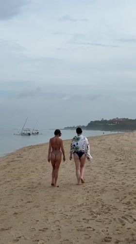 Morning beach leisure activities observed at Kuta Selatan resort