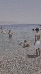 Red Sea beachgoers enjoy clear waters in Eilat