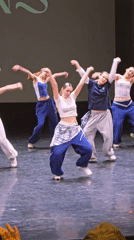 Dance group performs on stage in Khimki, Russia