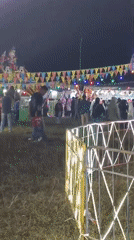 Night fair in Sukabumi: swing rides and food stalls