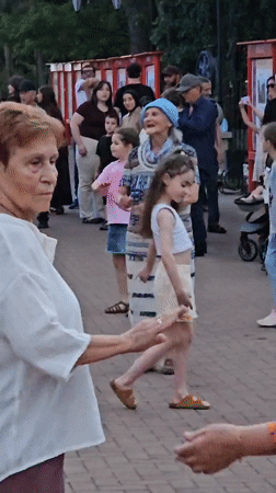 Live music and dancing on a plaza in Cherkessk