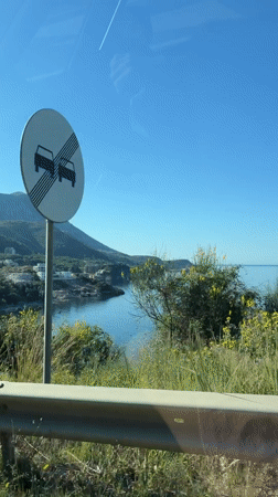 Morning coastal drive documented in Kamenovo, Montenegro