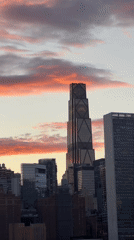 Dramatic sunset illuminates NYC skyline in multiple witness videos