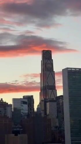 Dramatic sunset illuminates NYC skyline in multiple witness videos
