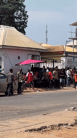 Crowds gather for JAMB registration in Nkpor, Nigeria