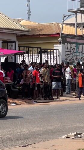 Crowds gather for JAMB registration in Nkpor, Nigeria