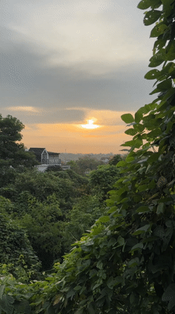 Sunset observed through cloudy skies in Ungasan, Indonesia