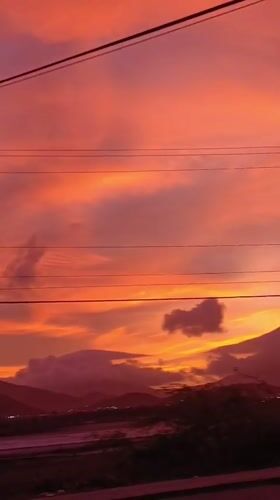 Vibrant sunset captured over Juan Griego mountains, Venezuela