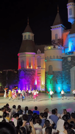 Outdoor castle performance draws crowds in Nha Trang Vietnam