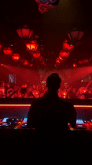 DJ performs at packed Los Angeles nightclub morning set